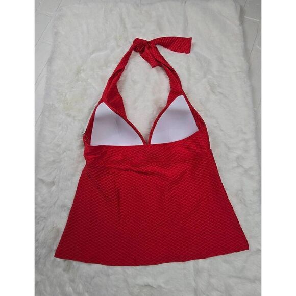 Athena Red Halter Tankini Size Small/ 6 - Picture 2 of 5